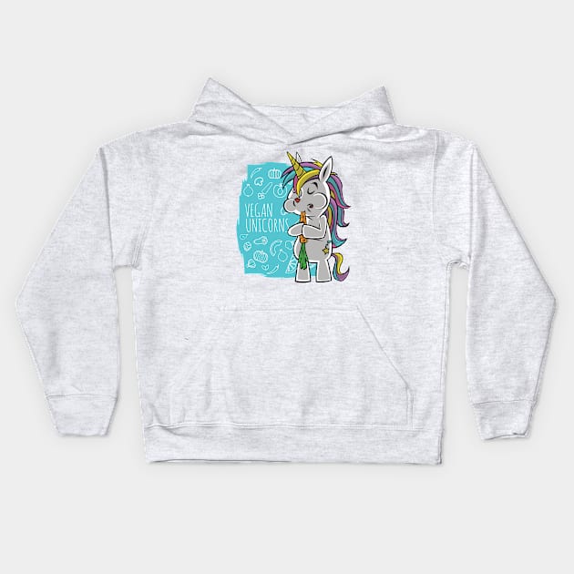 Vegan unicorn Kids Hoodie by LR_Collections